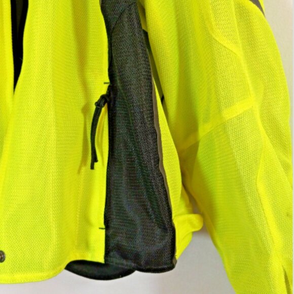 Women’s Hi-Vis Yellow-Black Mesh Motorcycle Jacket 3XL Yellow Black CE Armor EUC - Picture 5 of 16